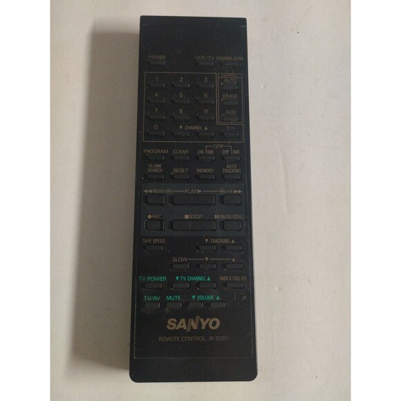OEM Sanyo IR 9385 VCR Remote Control - Picture 1 of 3